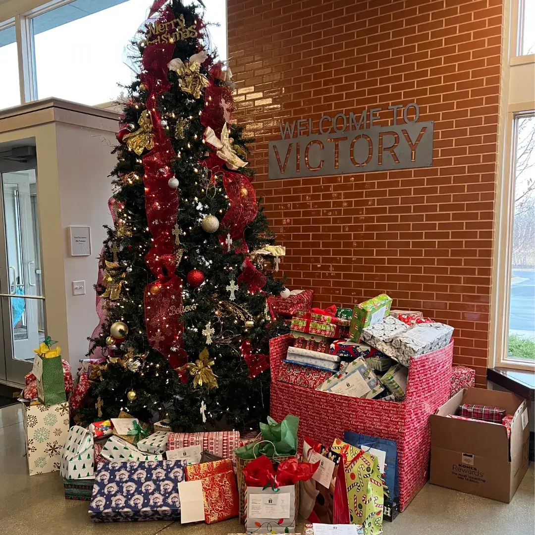 Christmas gifts donated by the Victory community